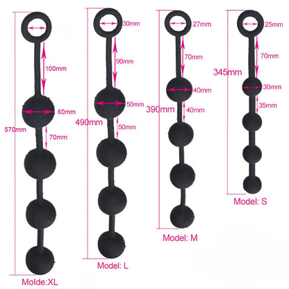 Huge 9 Ball Anal Plug Tail Sex Toys For Men Women Anal Dilator Soft Butt Plug with Tail Anal Beads Sex Party Erotic Toy Butplug