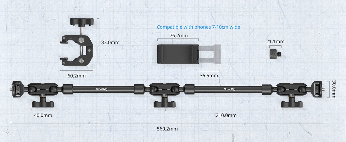 Vlogging Camera Arm With Clamp