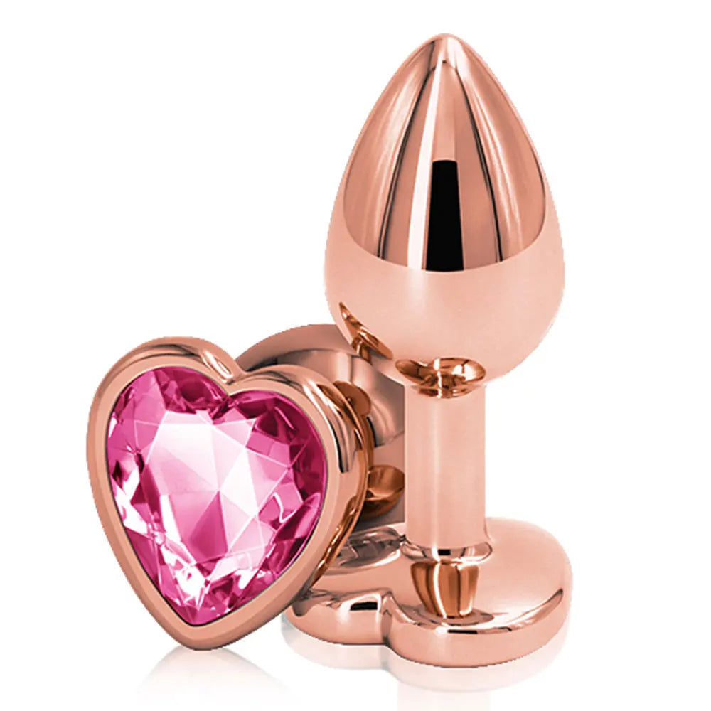 Premium Rose Gold Pink Heart Crystal