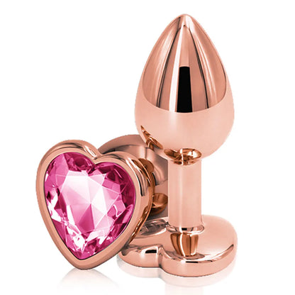 Premium Rose Gold Pink Heart Crystal