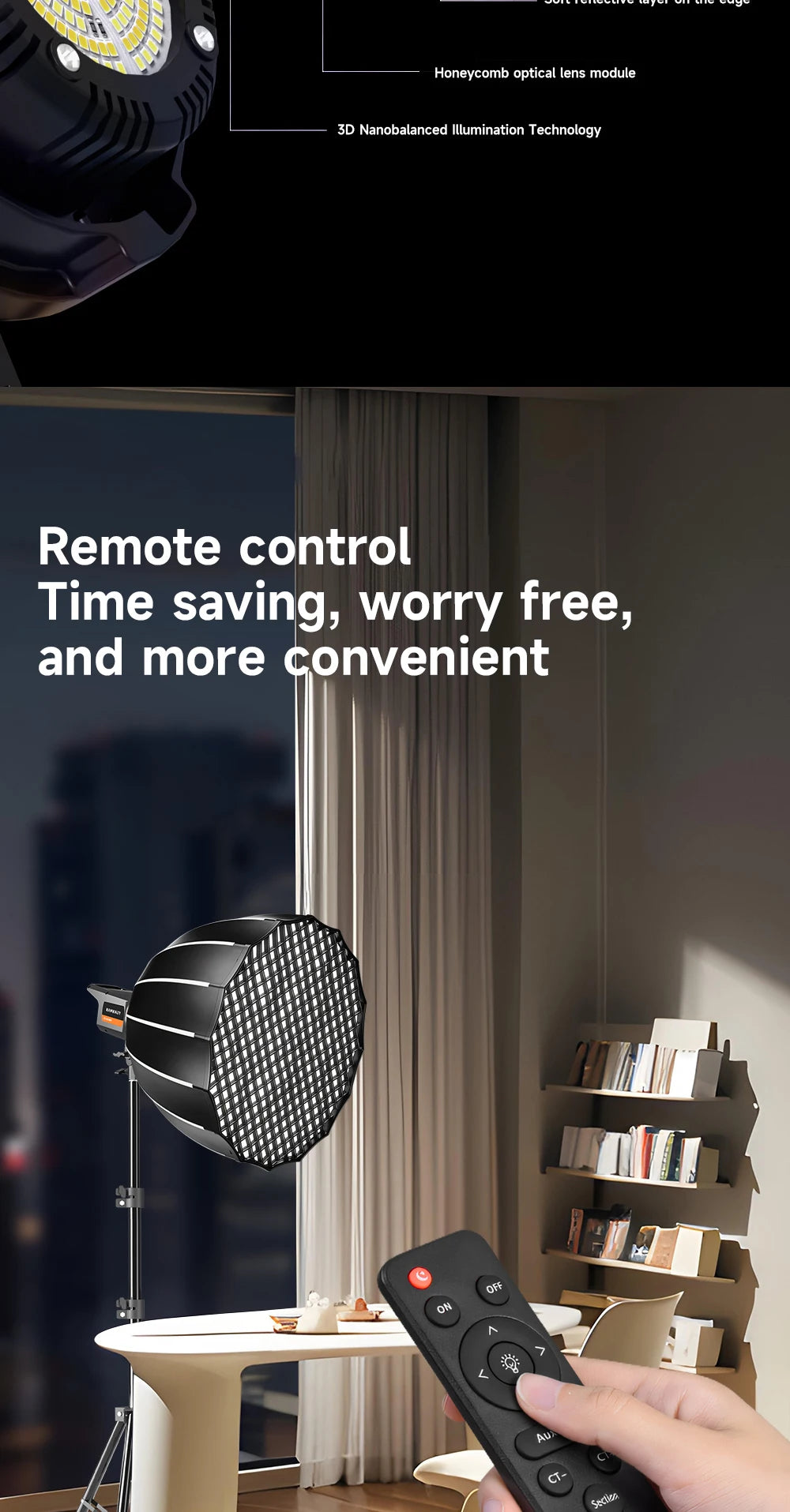 Remote-Control LED Video Lamp
