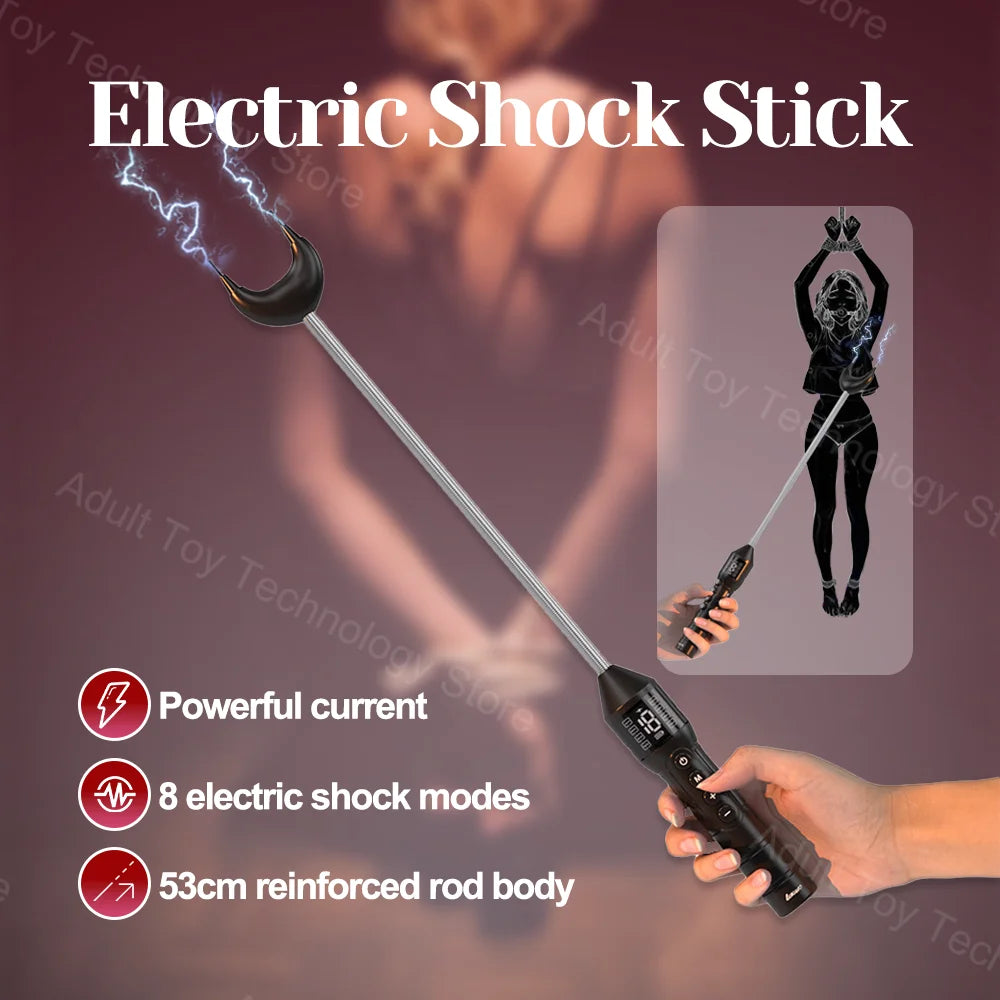 Electric Shock Stick, Use with nipple clamps, Adjustable Pulse Stimulator, Sex Game, Microcurrent BDSM Training, Adult Sex Toys