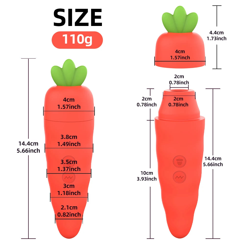 Carrot Rabbit Vibrator — Dual Suction and G-Spot