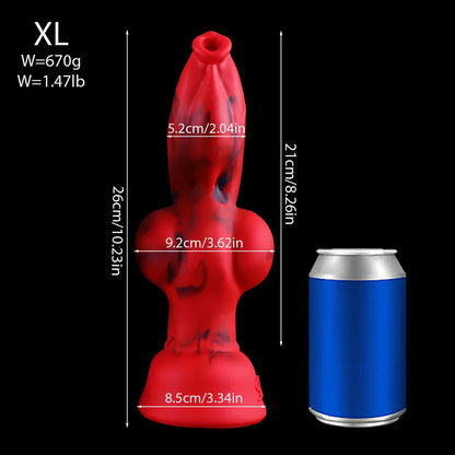 Wolf Dog Knot Fantasy Dildo — Liquid Silicone 4 Sizes