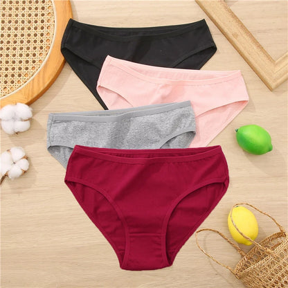 Female Underpants Solid Color Pantys S-XL