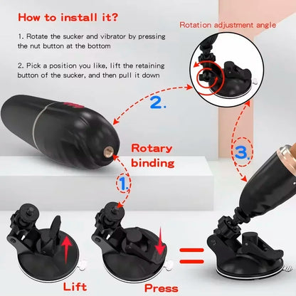 Telescopic Rotary Vibrator with Suction Cup