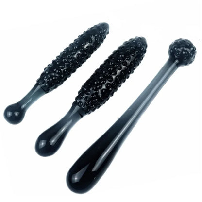 Black Crystal Glass Dildo for Men & Women