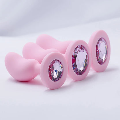 Silicone Anal Plug Anal Dildos Small Pea Shaped Butt Plug Crystal Base Sex Stopper Adult Toys Anal Toys Sex Toys For Woman