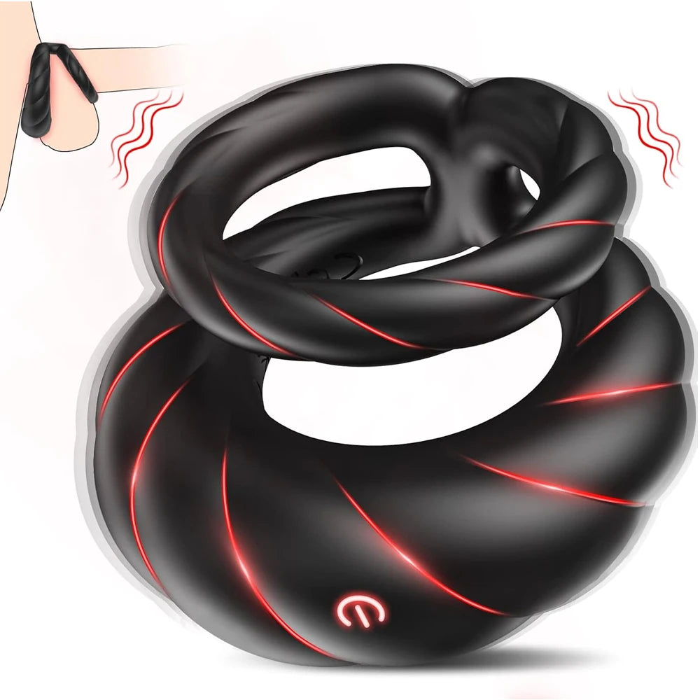 App Control Double Penis Ring Vibrator 10 Vibrations Cock Ring Penis Enhancer G spot Vibrator Mens Vibrator for Longer Erections