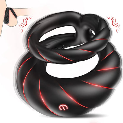 App Control Double Penis Ring Vibrator 10 Vibrations Cock Ring Penis Enhancer G spot Vibrator Mens Vibrator for Longer Erections