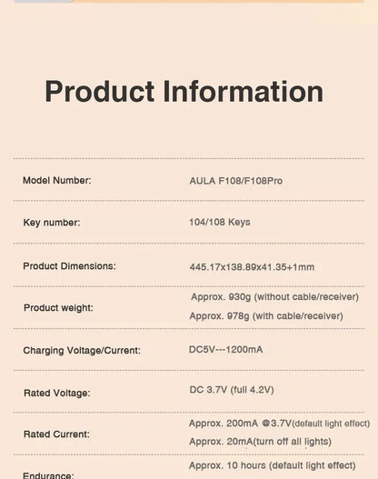Long Battery Wireless Keyboard 8000mAh