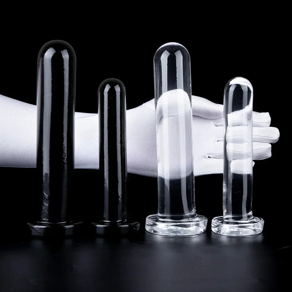 Smooth Test Tube Anal Plug Transparent Buttplug G-spot Stimulate Prostate Massager Sex Toy for Man Crystal Anal Dildo for Woman