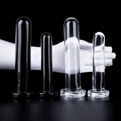 Smooth Test Tube Anal Plug Transparent Buttplug G-spot Stimulate Prostate Massager Sex Toy for Man Crystal Anal Dildo for Woman