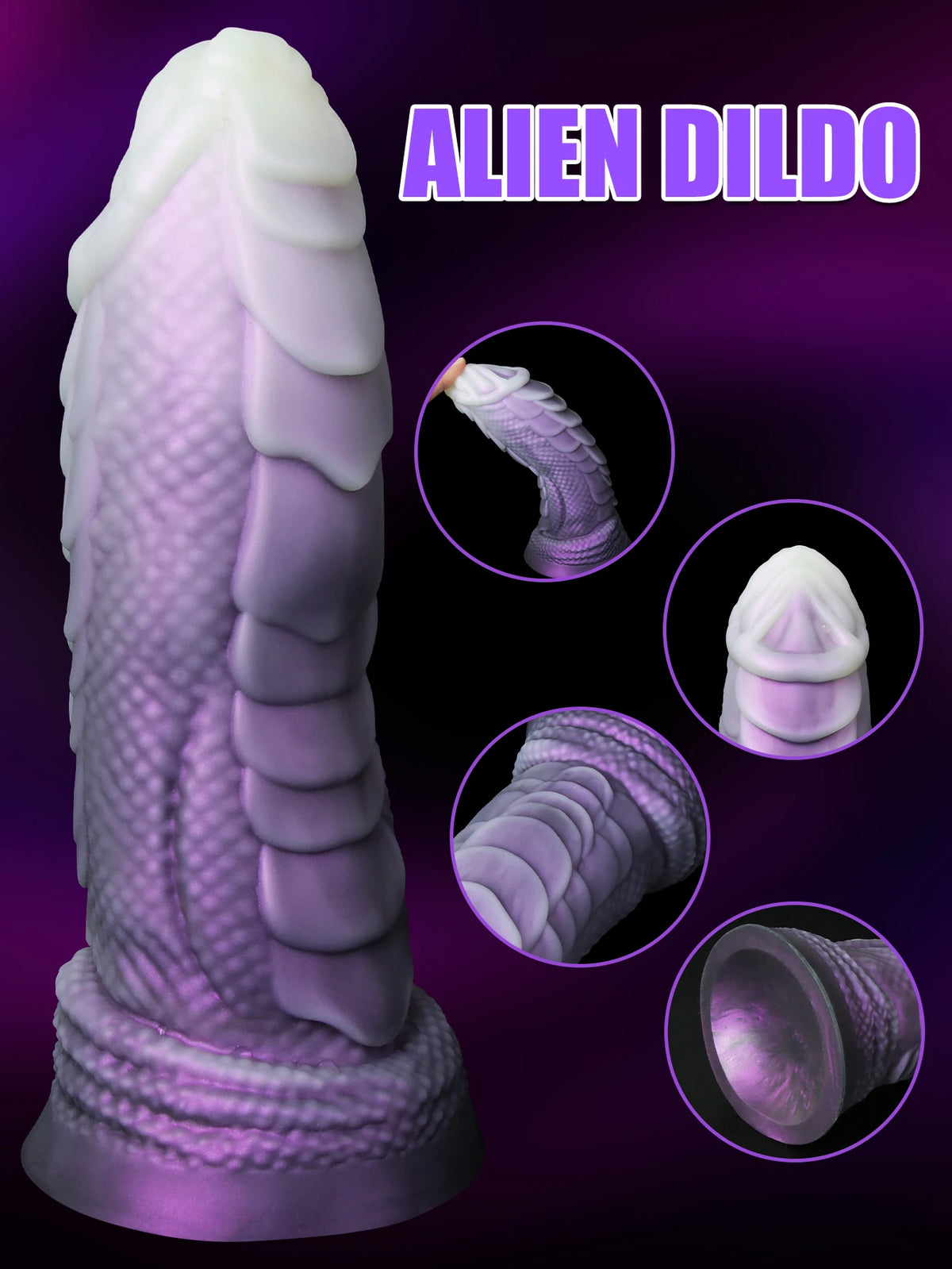 Dragon Scale Fantasy Silicone Dildo — 3 Vibrant Colours