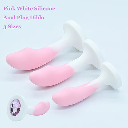 Crystal Jewel Silicone Anal Plug — 5 Elegant Colours