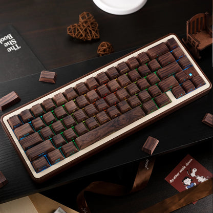 Stylish Wood Grain Mechanical Keycaps