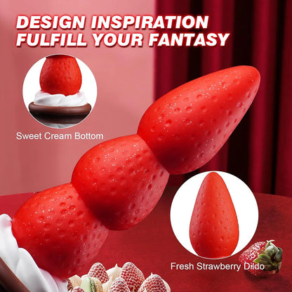Fantasy Strawberry Monster Knot Plug — 19cm XXL Suction