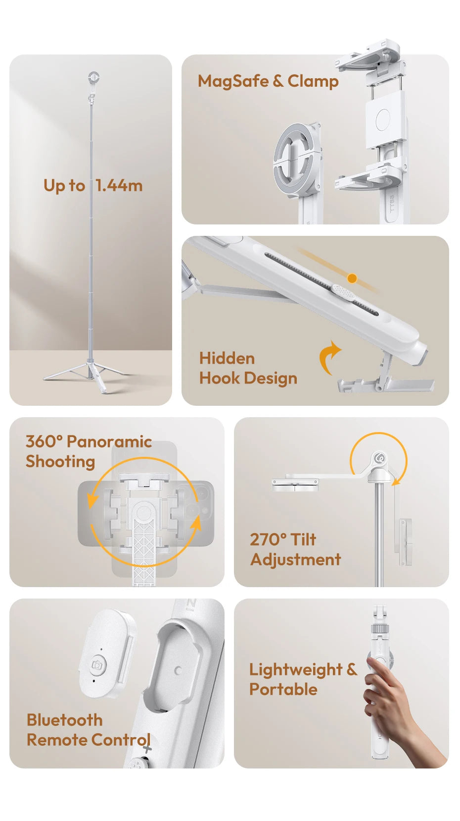 3 in One MagSafe Phone Tripod Stand