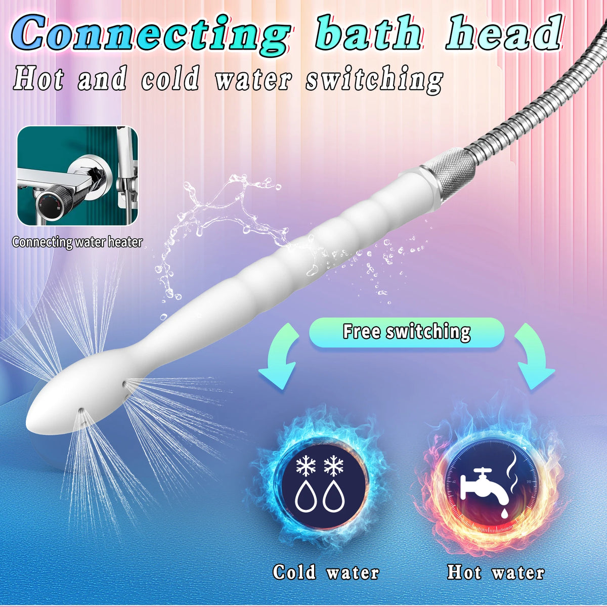 Soft Metal Hose Anal Intestinal Vaginal Cleaning Flushing Device Nozzle Enema Device Female Washing Device Sex Toy For Women Men