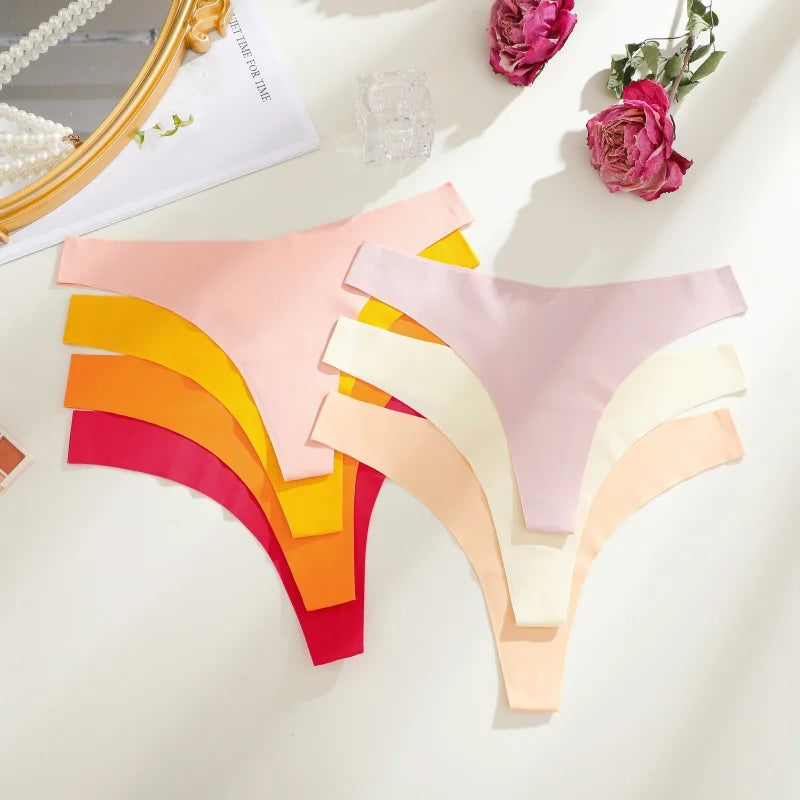 Solid Color Comfortable Ice Silk Panties