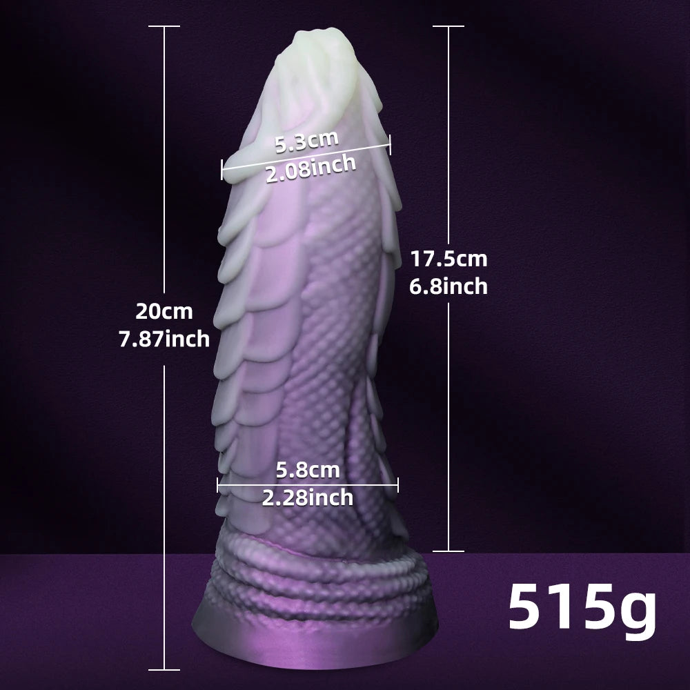 Dragon Scale Fantasy Silicone Dildo — 3 Vibrant Colours