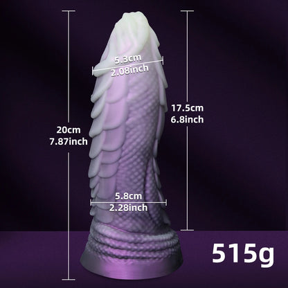 Dragon Scale Fantasy Silicone Dildo — 3 Vibrant Colours