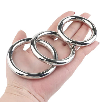 3Sizes Stainless Steel Metal Men'S Cock Ring Adult Sex Scrotum Binding Ejaculation Delay Device Glans Erection Sperm Locking Rin