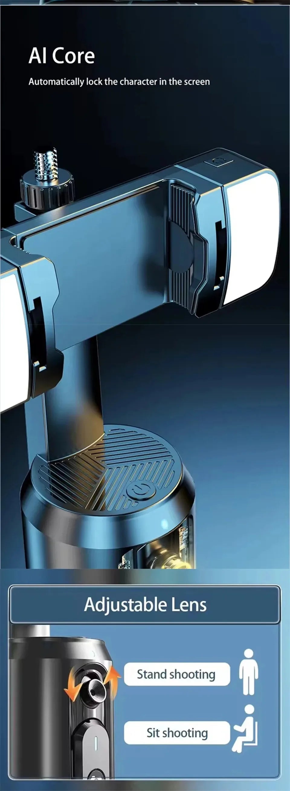 Ai Double LED Lights Face Tracking Gimbal