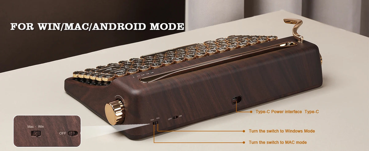 Creme Beige Premium Keyboard Golden