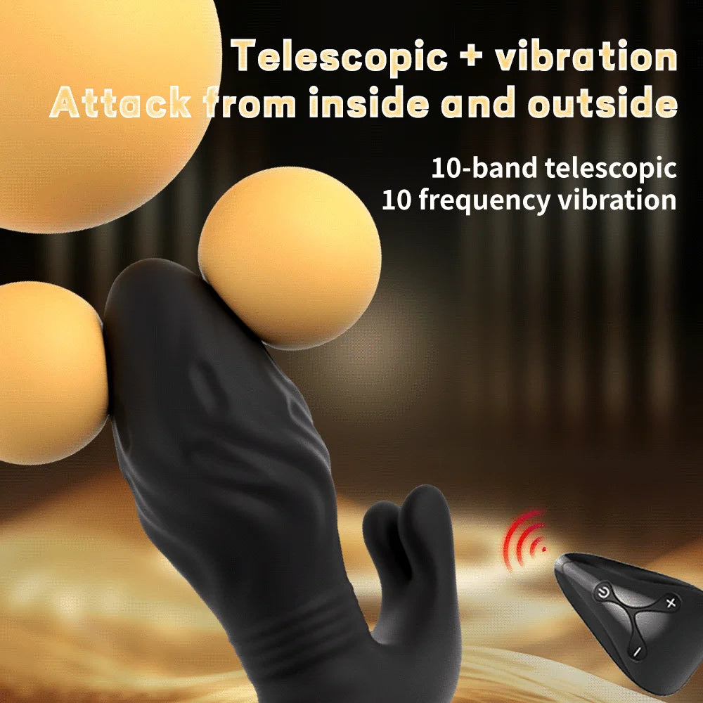 Telescopic Prostate Vibrator — Thrusting Wireless Remote