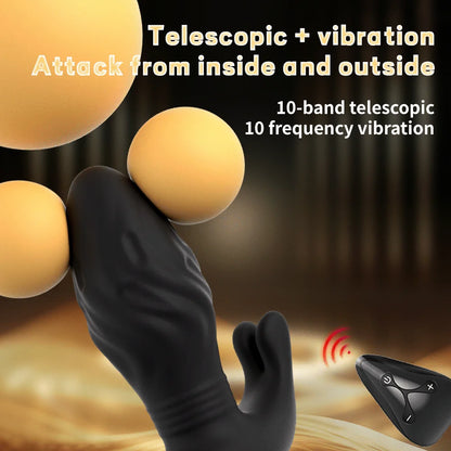 Telescopic Prostate Vibrator — Thrusting Wireless Remote