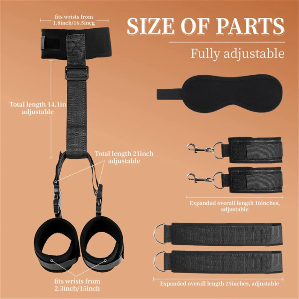 Leather Collar, Wrist & Ankle Restraint Set