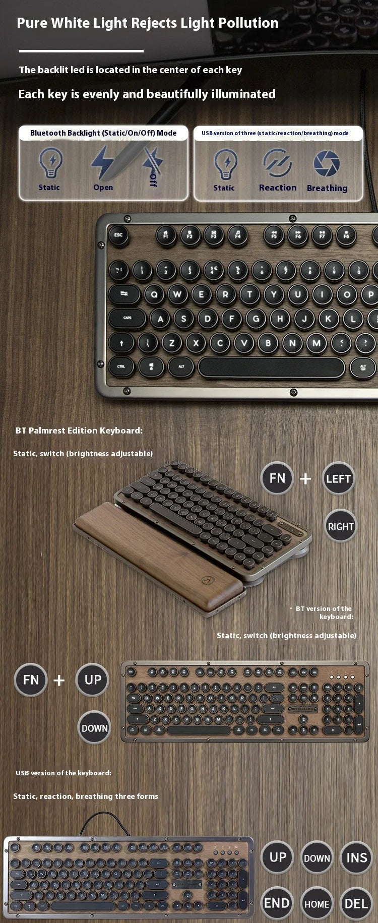 Premium handcrafted wood keyboard