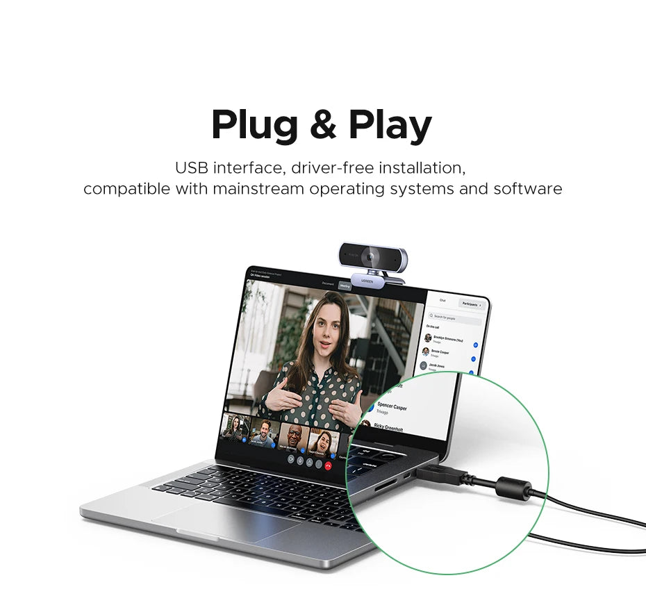 Full HD Webcam with Clear Audio Mic