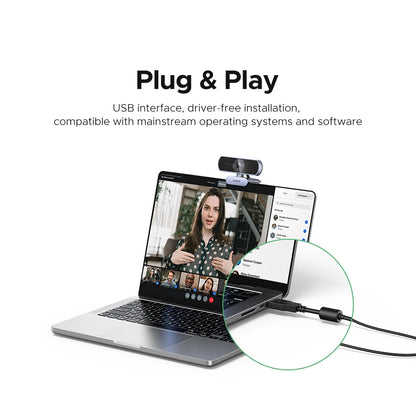 Full HD Webcam with Clear Audio Mic