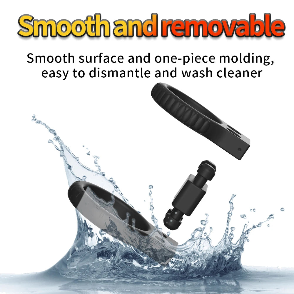 Electric Shock Male Penis Lock Cock Ring Erection Delay Ejaculation Electro Shock Penis Ring Reusable Ball Stretcher Sex Toys