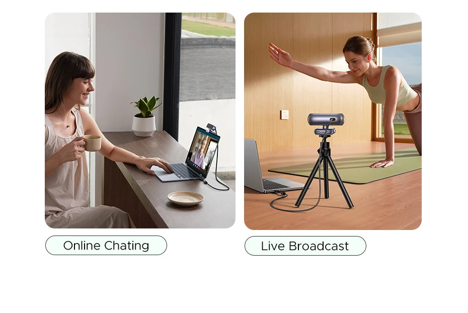 Full HD Webcam with Clear Audio Mic