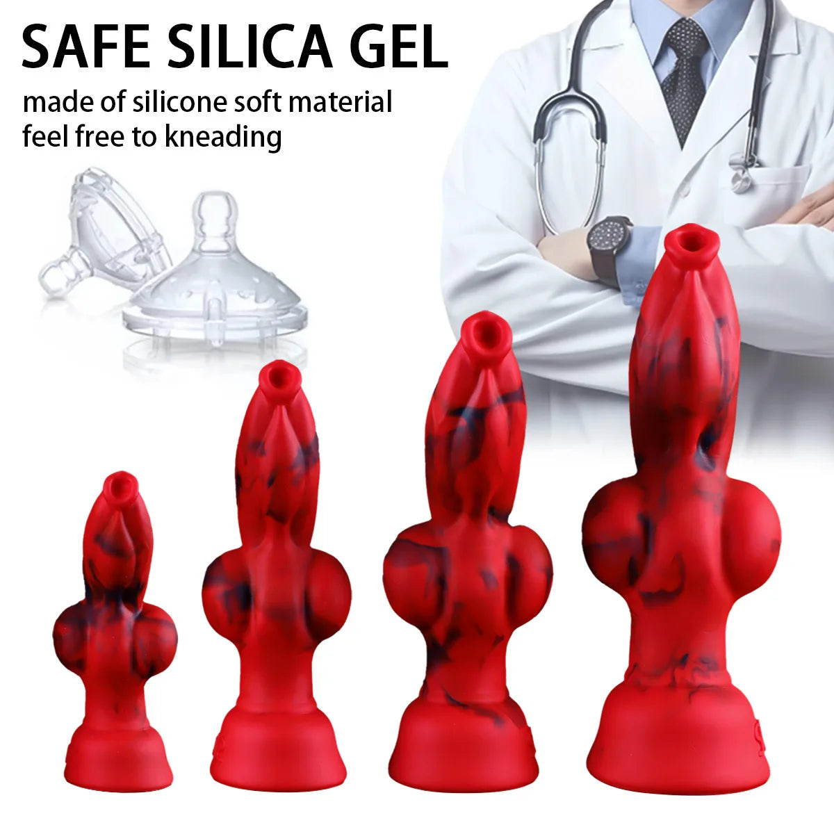 Wolf Dog Knot Fantasy Dildo — Liquid Silicone 4 Sizes