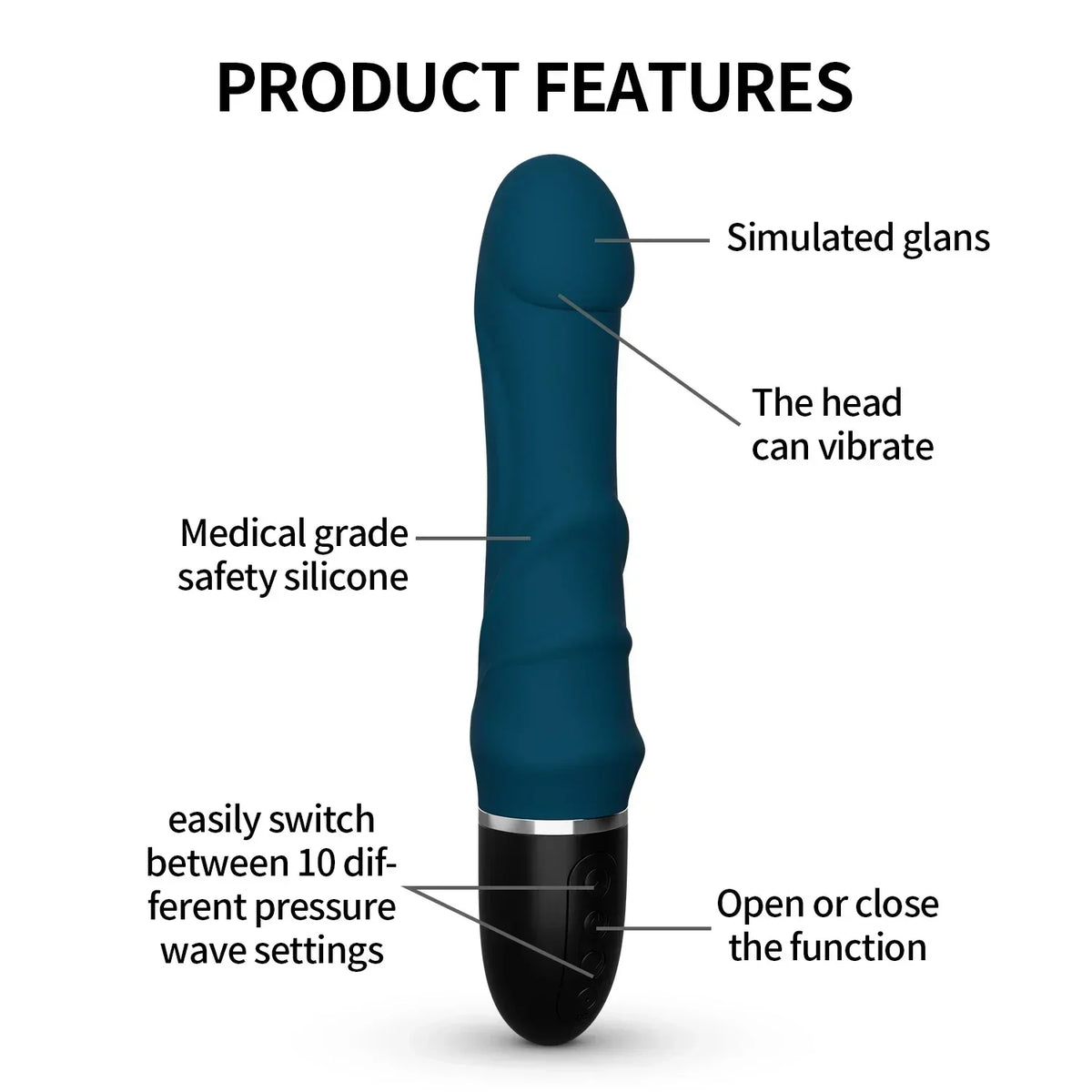 10-Mode Dual Stimulation Silicone Vibrator