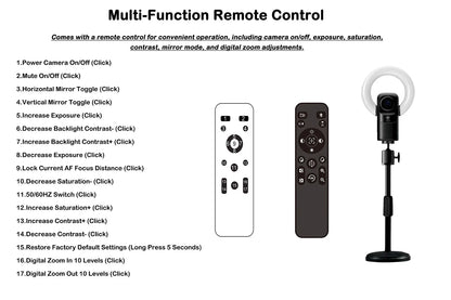 AI Autofocus 4K Webcam With Light