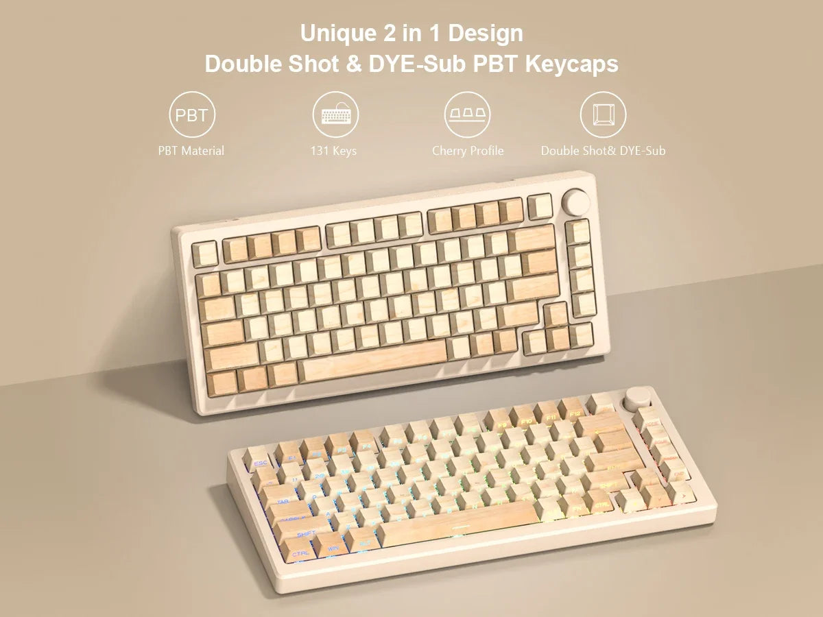 Wooden PBT Keycaps