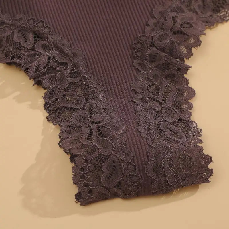 10PCS/Set Women Lace Cotton Panties Sexy Low-Waist Brazilian Panties Solid Color Female Soft Underwear Ladies Intimates Lingerie