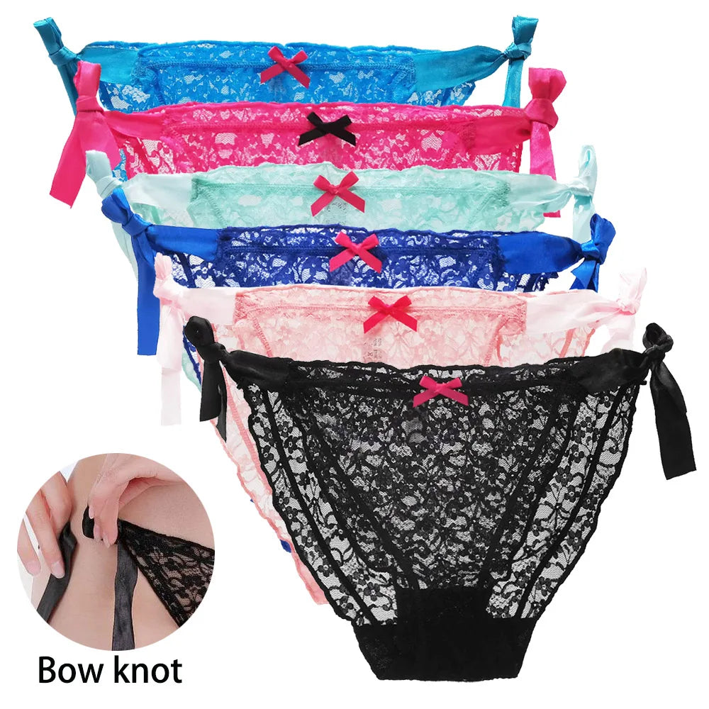 5 Pcs/Set Female Bikini Underwear Lace Briefs Women Transparent Panties Ladies Lingerie