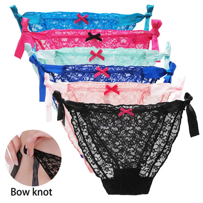 5 Pcs/Set Female Bikini Underwear Lace Briefs Women Transparent Panties Ladies Lingerie