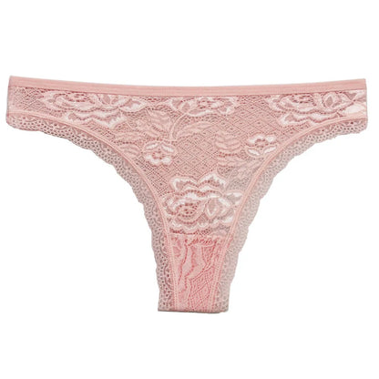 5 Pcs/Set Women's Underwear M-XL Sexy G-string Floral Transparent Female Underpants Lingerie Lace Thongs Woman Panties