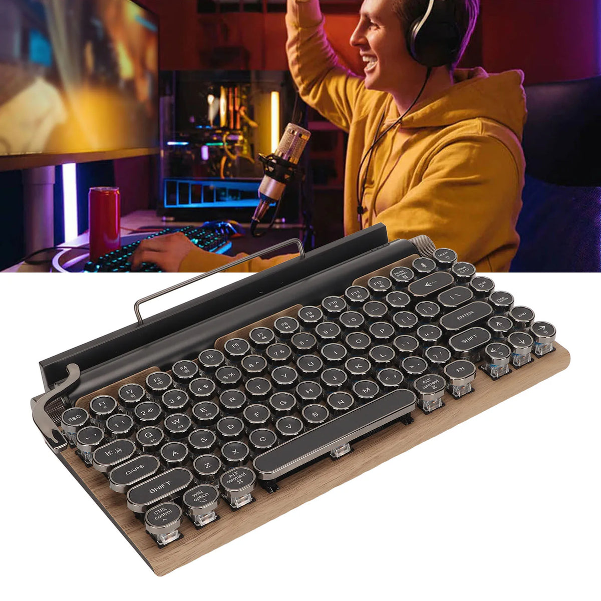 Ergonomic Wooden Keyboard