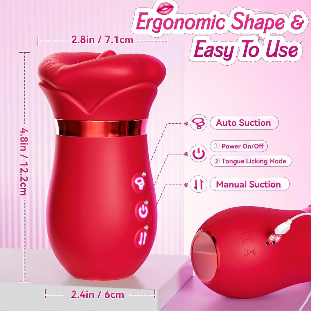 Rose Mouth-Shaped Vibrator Clitoral