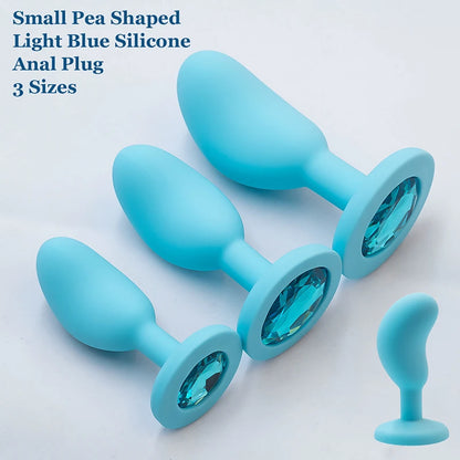 Silicone Anal Plug Anal Dildos Small Pea Shaped Butt Plug Crystal Base Sex Stopper Adult Toys Anal Toys Sex Toys For Woman