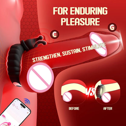 Bluetooth App Penis Ring Vibrator — Remote Couples Play