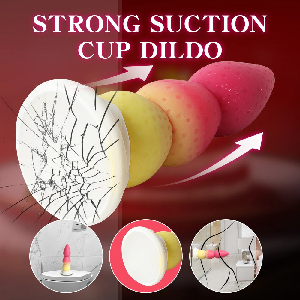 Strawberry Silicone Dildo and Plug — Sculptural 19cm